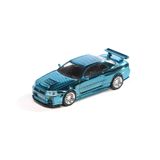  DEMONKING AUTO - 1/64 NISSAN SKYLINE GTR R34 BLUE CHROME - DK64R34006 