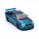  INNO64 - NISSAN SKYLINE GTR R34 CHROME BLUE + MAGAZINE CLDC CHINA SPECIAL EDITION - IN64-R34-CHBLU 