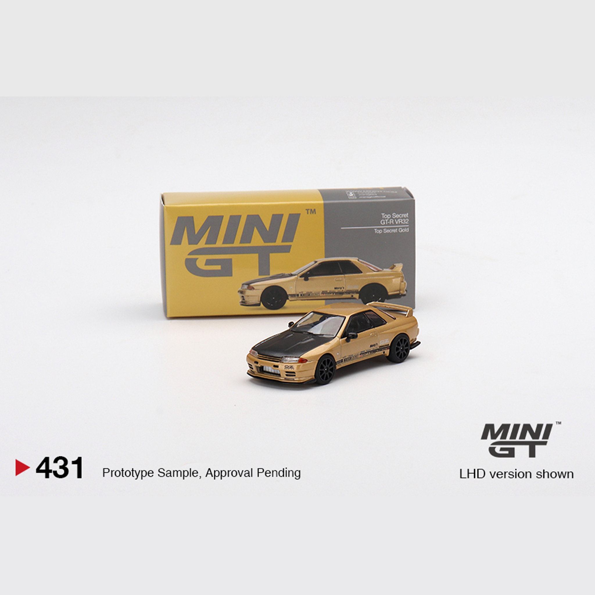 MINI GT Top Secret Nissan Skyline GT-R VR32 Top Secret Gold 431 – aera