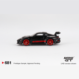  MINI GT - Porsche 911 (992) GT3 RS Black with Pyro Red - 681 