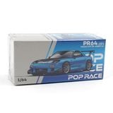  POP RACE - 1/64 MAZDA RX7 RE-AMEMIYA WIDEBODY BLUE CHROME - PR64223 