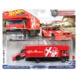  HOT WHEELS PREMIUM - SET 2 CHIẾC TEAM TRANSPORT ALFA ROMEO 155 V6 TI FLEET FLYER - HKF42 