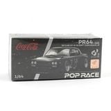  POP RACE - 1/64 SKYLINE GT-R DRIFT HAKOSUKA COCA COLA ZERO JP BLACK CHROME - PR64161 