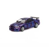  MINI GT - 1/64 NISSAN SKYLINE GT-R R34 V-SPEC II DIGITAL CAMOUFLAGE PURPLE MINI GT 5 YEARS ANNIVERSARY - 446 