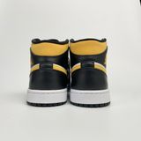  NIKE JORDAN 1 MID BLACK UNIVERSITY GOLD - 554724-177 