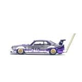  POP RACE - 1/64 NISSAN SKYLINE C210 KAIDO RACER BOSOZOKU STYLE PURPLE CHROME SILVER - PR64107 