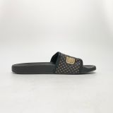  GUCCI BLACK SUPREME CANVAS SLIDES 