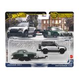  HOT WHEELS PREMIUM - SET TEAM TRANSPORT 2023 LAND ROVER DEFENDER 110 VS JAGUAR MK1 - JBM29 