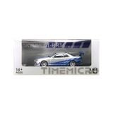  TIME MICRO - 1/64 NISSAN SKYLINE GT-R R34 FAST & FURIOUS FNF SILVER/ BLUE - TM800502 
