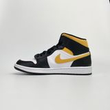  NIKE JORDAN 1 MID BLACK UNIVERSITY GOLD - 554724-177 
