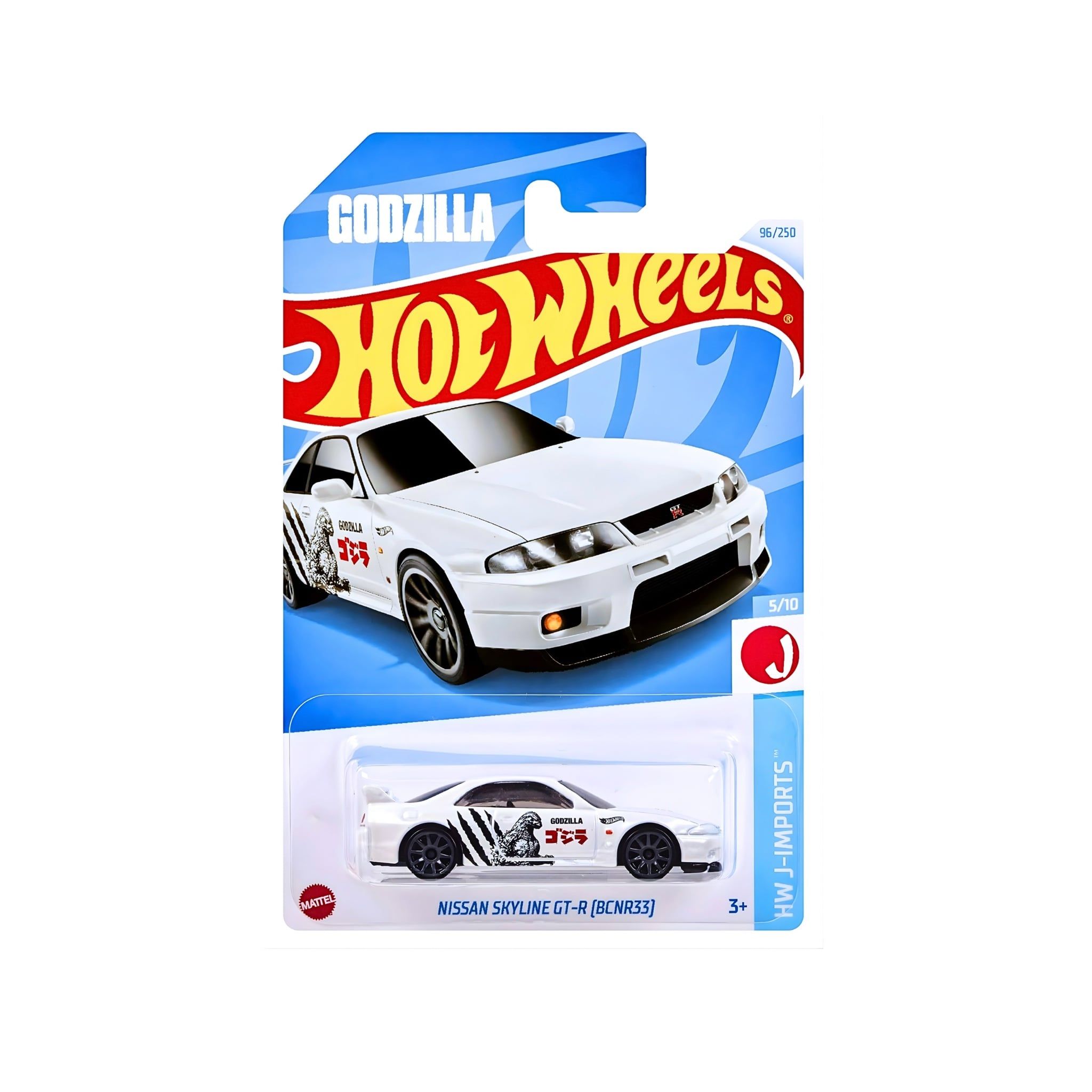  HOT WHEELS J-IMPORTS - NISSAN SKYLINE GT-R R33 GODZILLA WHITE - HXP94 