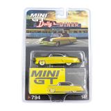  MINI GT - 1/64 LINCOLN CAPRI HOT ROD 1954 LIME YELLOW - 794 