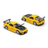 POP RACE -1/64 MAZDA RX-7 FD3S RE-AMEMIYA WIDEBODY YELLOW - PR64116 