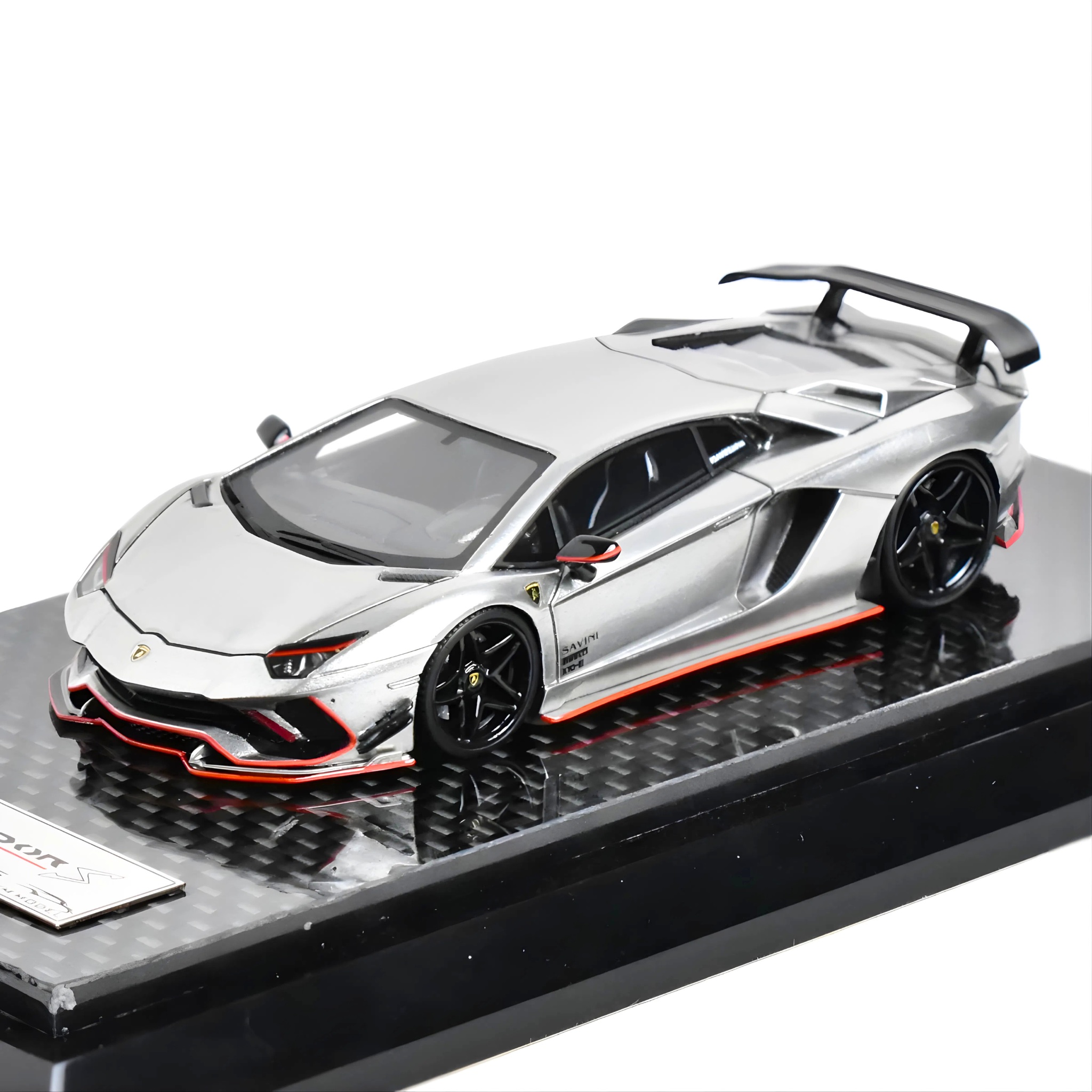 YM MODEL - 1/64 ROWEN RESIN LAMBORGHINI AVENTADOR S SILVER