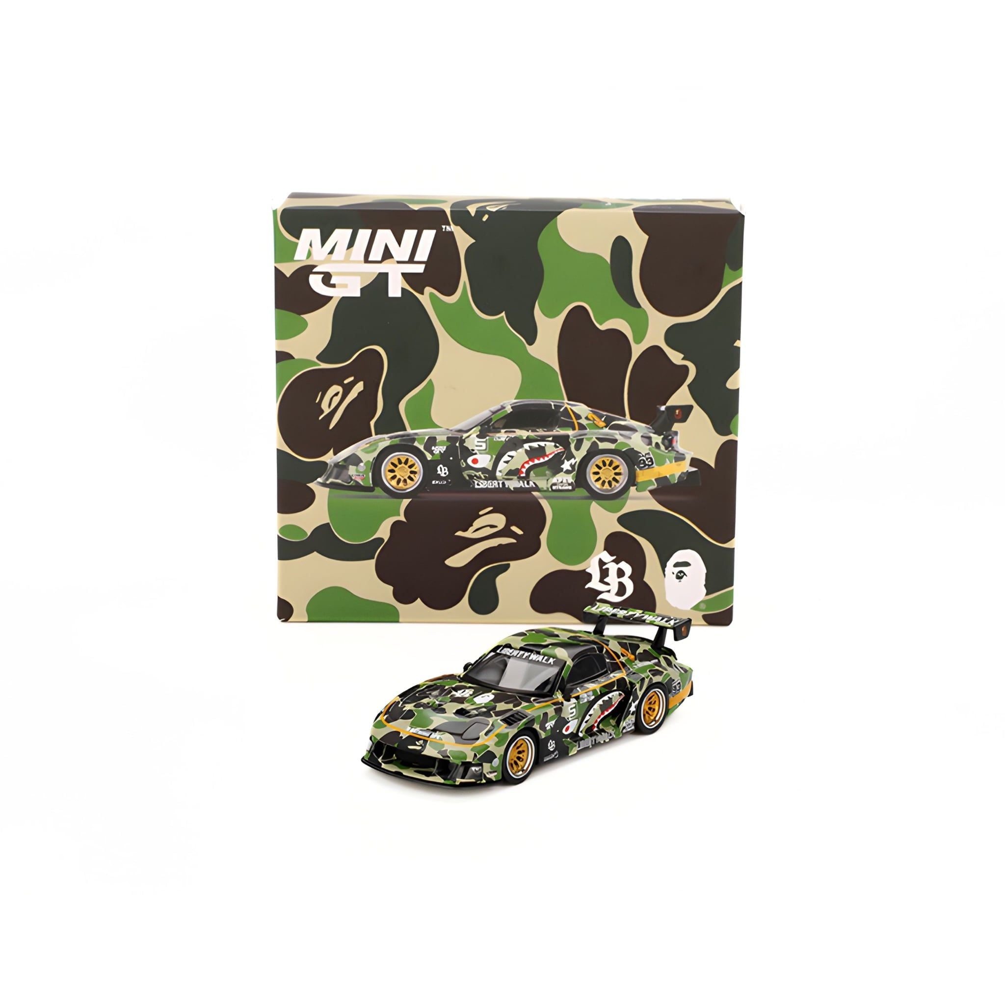 MINI GT Mazda RX-7 リバティーウォーク　BAPE MINI GT - BAPE MAZDA RX-7 LB-Super Silhouette LBWK*A BATHING APE