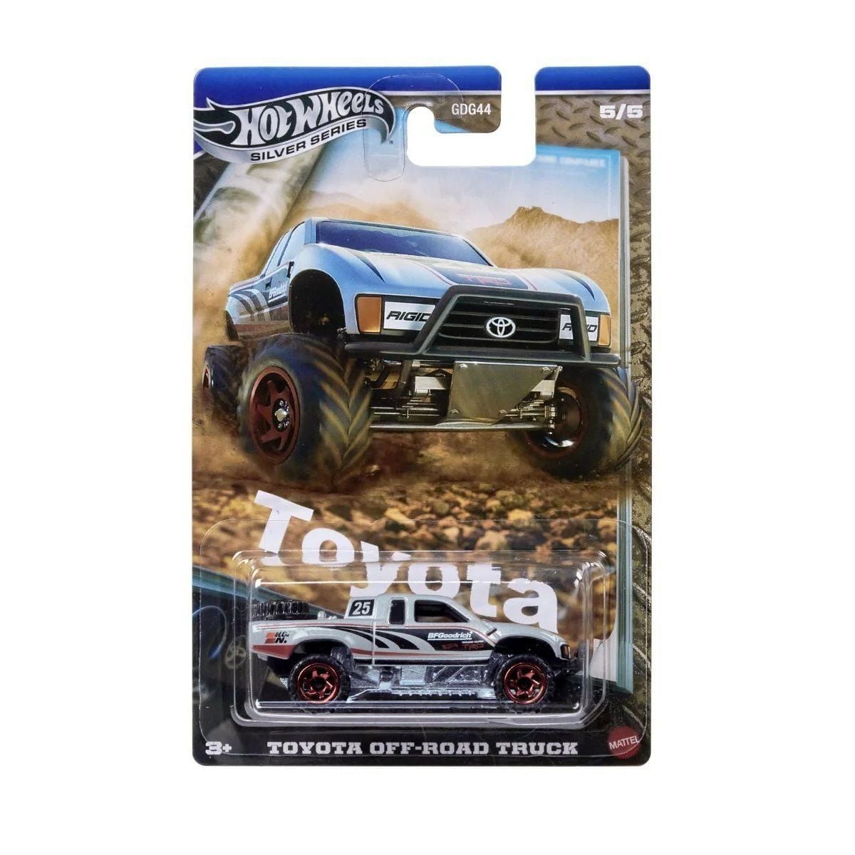  HOT WHEELS SILVER - TOYOTA OFF-ROAD TRUCK - JCB75 