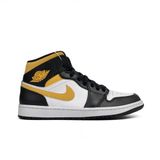  NIKE JORDAN 1 MID BLACK UNIVERSITY GOLD - 554724-177 
