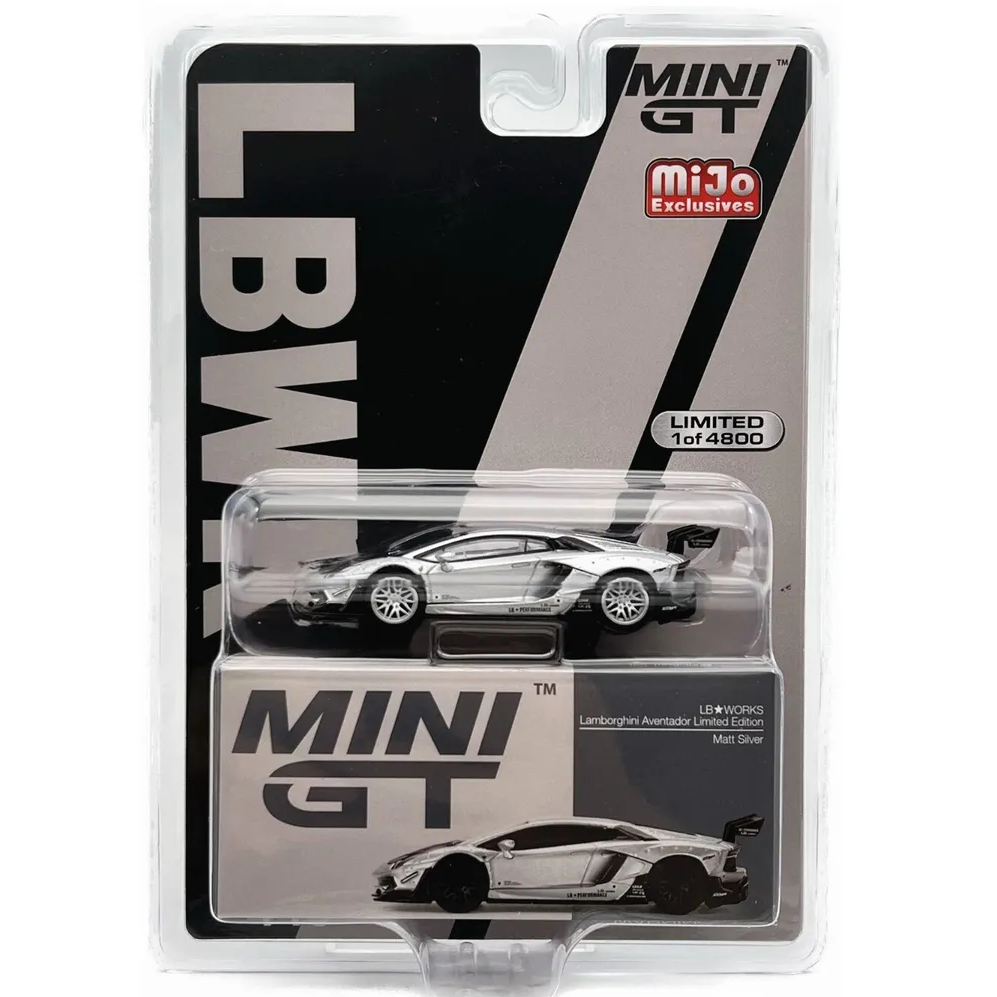 MINI GT - LB☆WORKS LAMBORGHINI AVENTADOR MATT SILVER LHD - 449