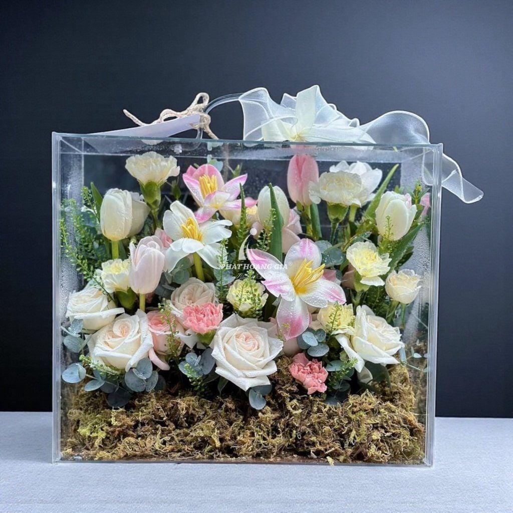 Hộp hoa Mica - Ngọc Ngà 2 - 25140