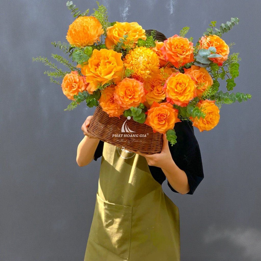 Hoa tươi màu Cam - Giỏ Hoa Tia Nắng 2 - 26521