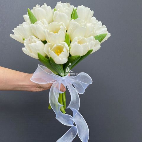  Hoa cầm tay cô dâu - Hoa Cưới - White Tulip 6 - 30429 
