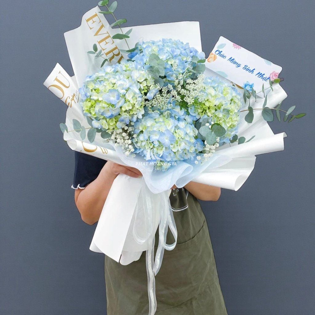 Hoa cám ơn - Bó Tú Cầu Xanh Bơ 1 - 30714