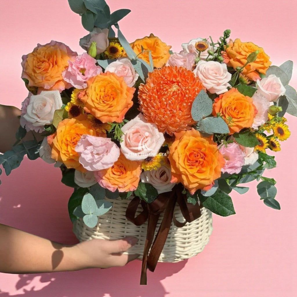 Hoa tươi màu Cam - Giỏ Hoa Tia Nắng 3 - 28943
