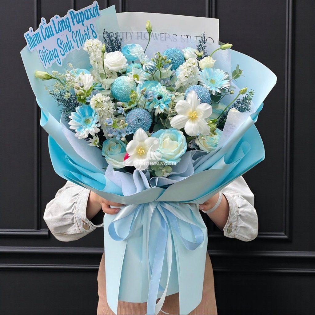 Hoa tặng Chồng - Blue Heart - 13006