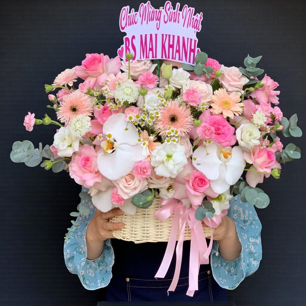 Giỏ hoa tươi - Giỏ Hoa Cô Gái Bé Nhỏ - 13446