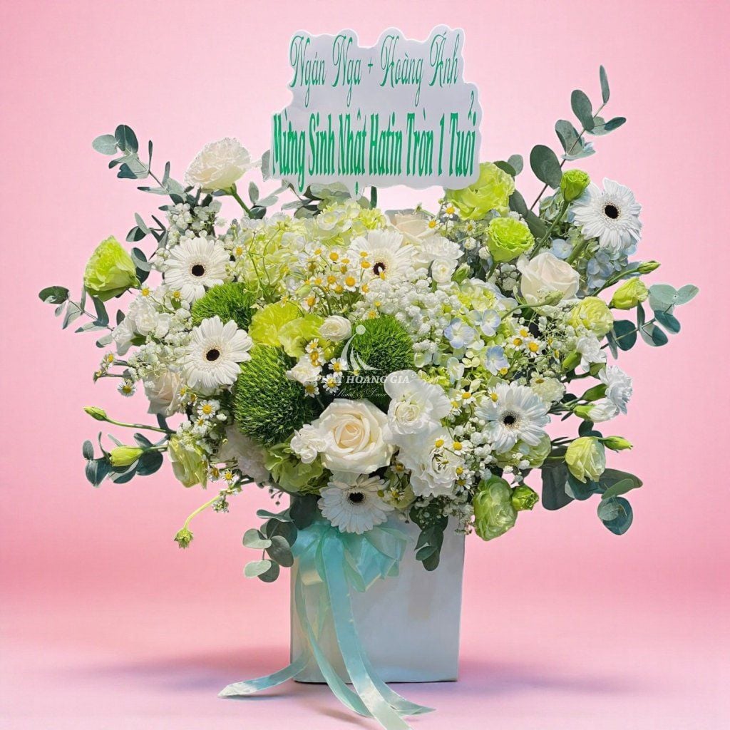 Hoa tươi màu Xanh lá - Giỏ Hoa Mộng Mơ - 14610