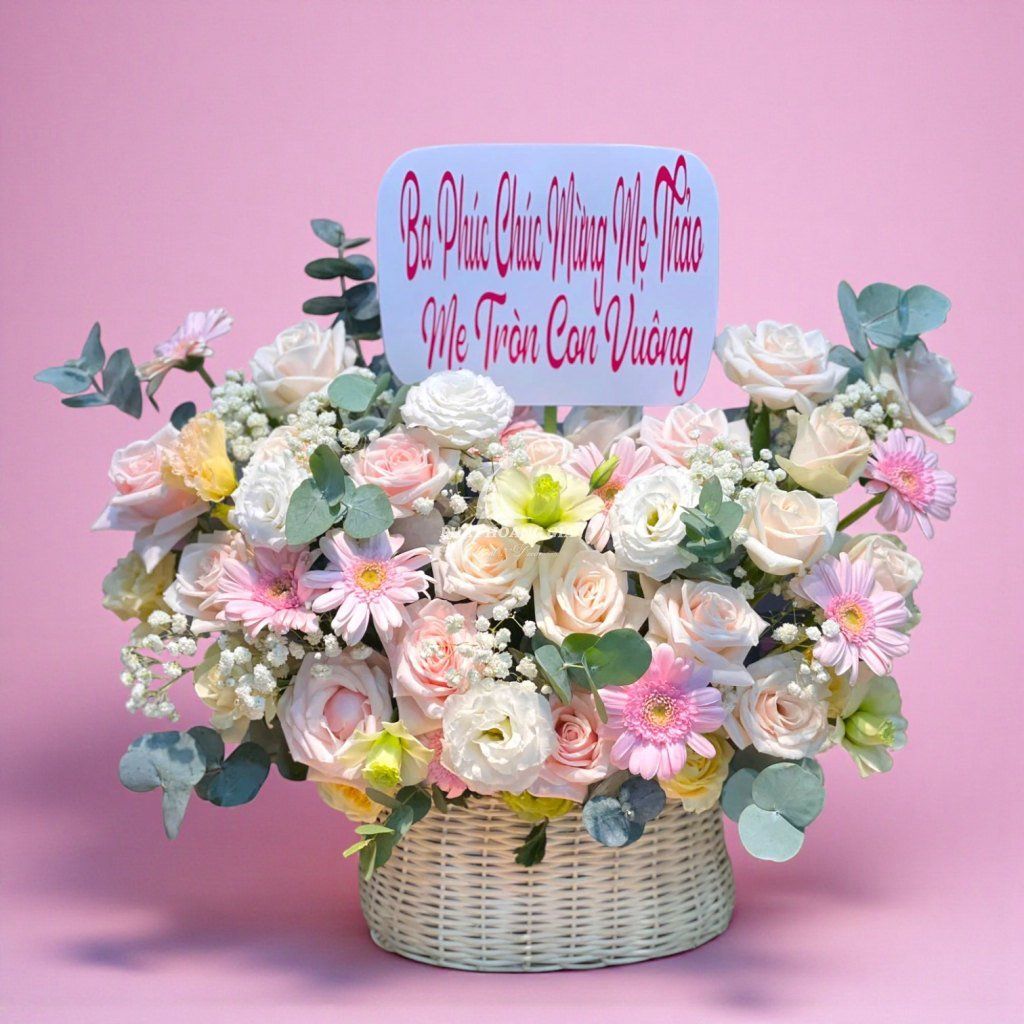 Lẵng hoa tươi - Cánh Hồng Tươi 1 - 15083