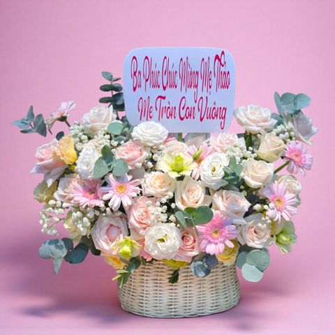  Giỏ hoa tươi - Cánh Hồng Tươi 1 - 15082 