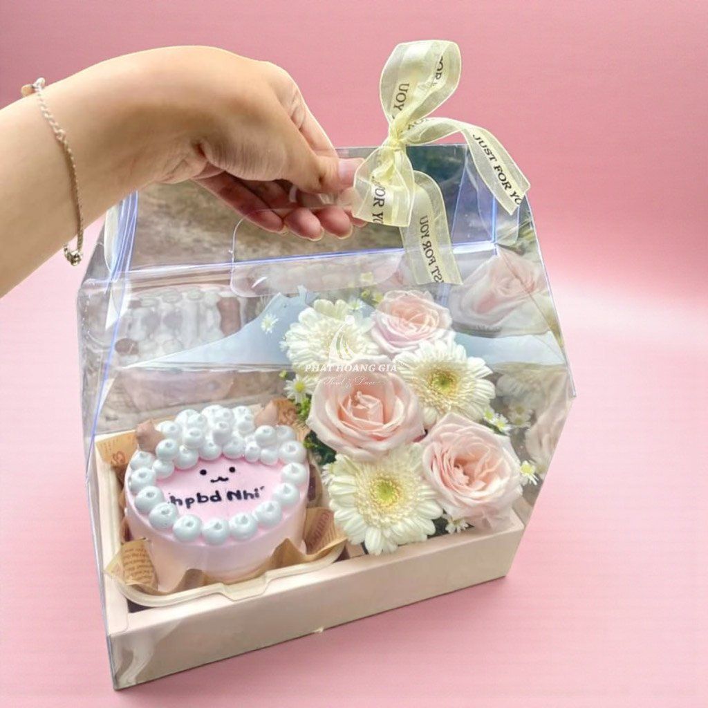 Set bánh hoa tươi - Set Bánh Kem Và Hoa Tươi 1 - 21583