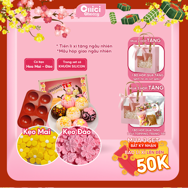 Set nguyên liệu làm chocolate bomb phiên bản Tết 6 viên