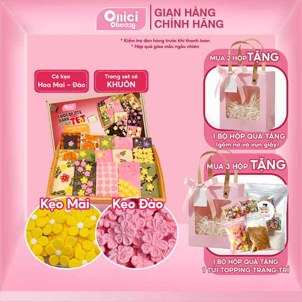 Set nguyên liệu Chocolate Bark, socola thanh thành phẩm 6 THANH 3 VỊ