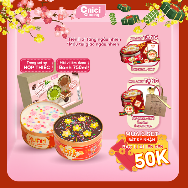 Set nguyên liệu làm Bánh tiramisu (hộp thiếc) 700ml