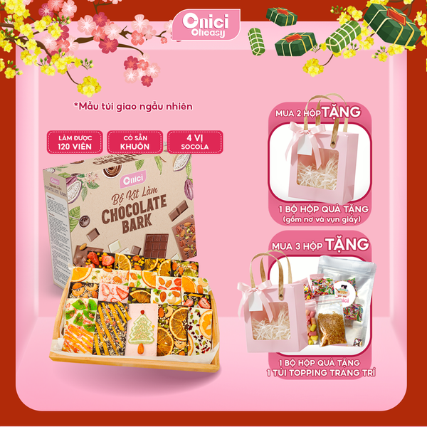 Set nguyên liệu làm Socola bark 120 VIÊN (Có Sẵn Khuôn)