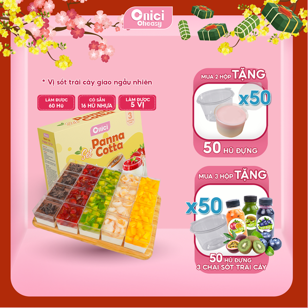 Set Làm Bánh Panna cotta 60-65 hũ thành phẩm (60ml/1 hũ)