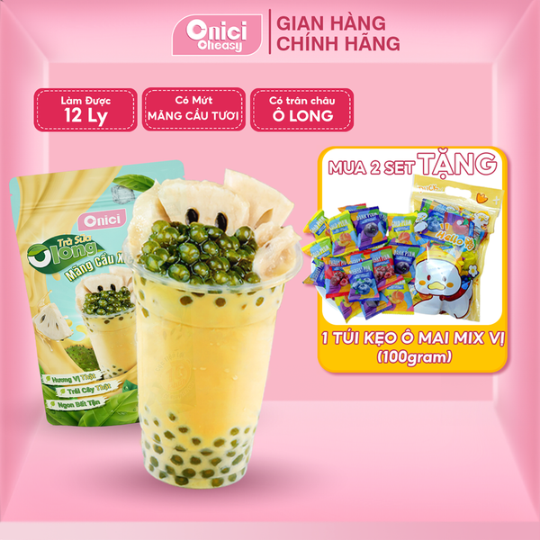 Set nguyên liệu Trà sữa Olong Mãng Cầu Xiêm thành phẩm 25-30 ly ( 3-4 lít thành phẩm )