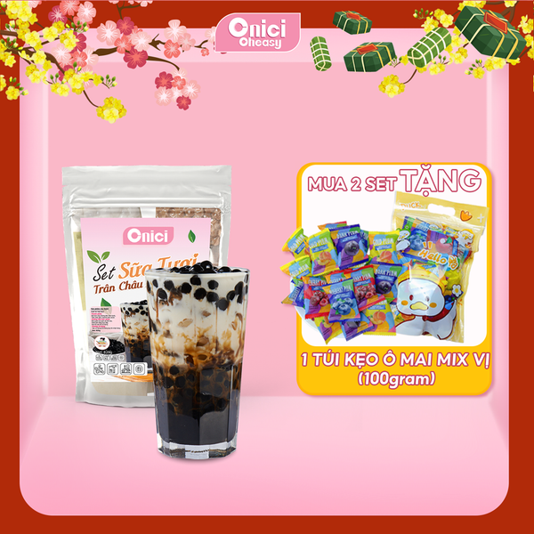 Set nguyên liệu làm Sữa Tươi Trân Châu Đường Đen mix 3 vị [20 ly]