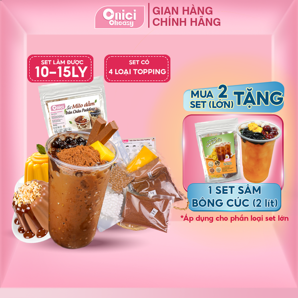 Set nguyên liệu Milo Dầm trân châu pudiing Thành phẩm 10-12 ly milo dầm FULL TOPPING