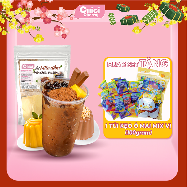 Set nguyên liệu Milo Dầm trân châu pudiing Thành phẩm 10-12 ly milo dầm FULL TOPPING