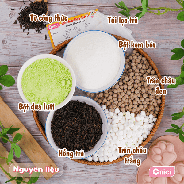 Set nguyên liệu Trà sữa Dưa Lưới 25-30ly (4 lít)