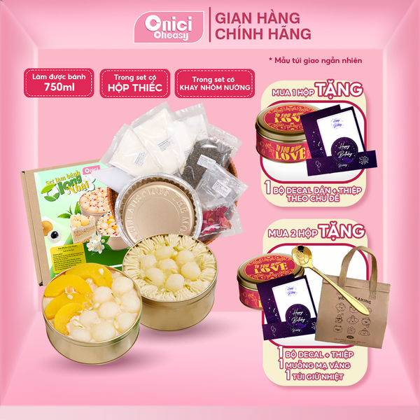 Set nguyên liệu làm bánh Bánh Ô Long Nhài (Hộp Thiếc 700ml)