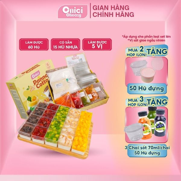 Set Làm Bánh Panna cotta 60-65 hũ thành phẩm (60ml/1 hũ)