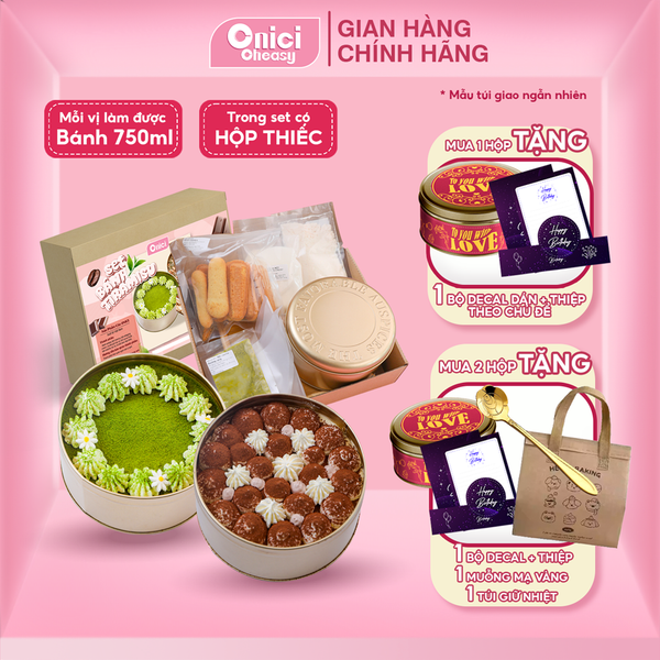 Set nguyên liệu làm Bánh tiramisu (hộp thiếc) 700ml