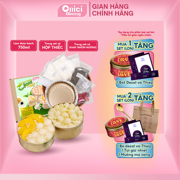 Set nguyên liệu làm bánh Bánh Ô Long Nhài (Hộp Thiếc 700ml)