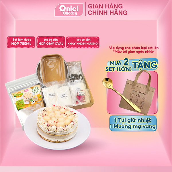 Set nguyên liệu Bánh ô long nhài kèm HỘP GIẤY ONICI thành phẩm 1 hộp bánh 750ml