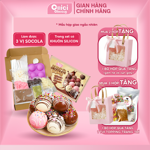 Set nguyên liệu làm chocolate bomb phiên bản Tết 6 viên