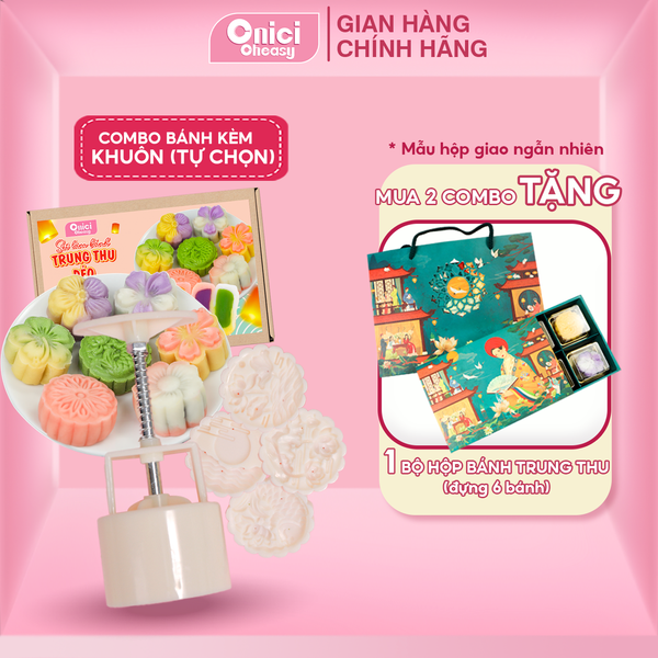 COMBO SET NGUYÊN LIỆU LÀM BÁNH TRUNG THU DẺO 3 LOẠI NHÂN + KHUÔN | BẾP CỦA MẸ ONICI